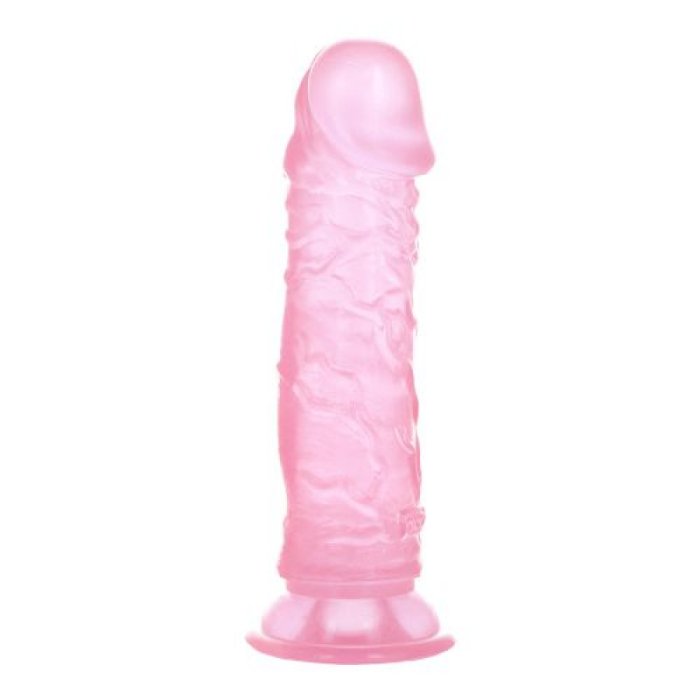 Dildo Realistic Natural Roz Transparent, 16 cm x 2,7 cm - vedere laterala