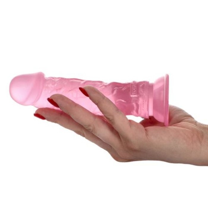 Dildo Realistic Natural Roz Transparent, 16 cm x 2,7 cm - detaliu finisaj