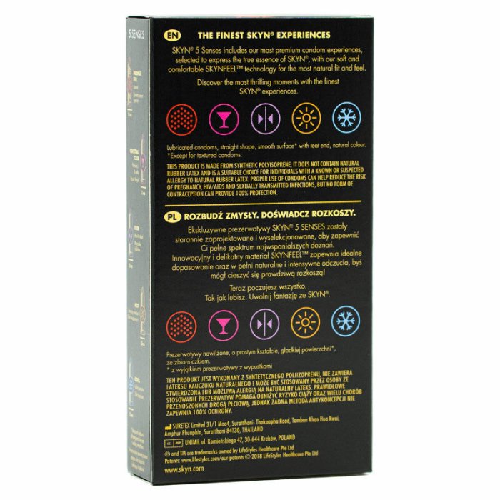 Prezervative Manix SKYN Senses, Feel Everything, 5 Buc. - culoare si material