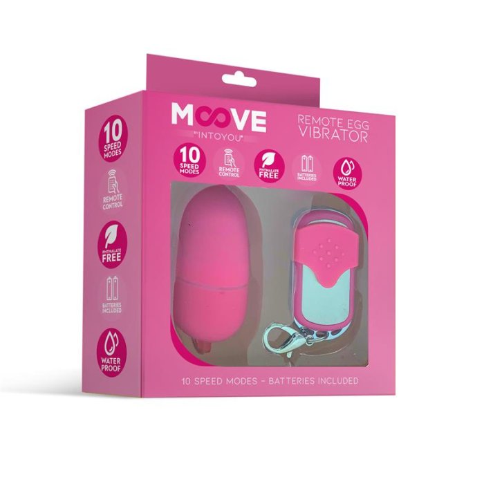 Ou Vibrator Medium MOOVE »Remote Egg Vibrator« 6 cm - Roz