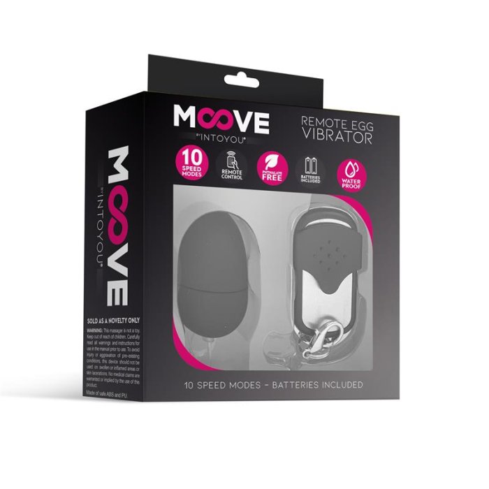 Ou Vibrator Medium MOOVE »Remote Egg Vibrator« 6 cm - Negru