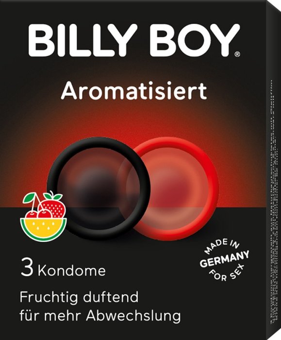 Prezervative Billy Boy Aroma Fructe 3 Buc. - vedere frontala