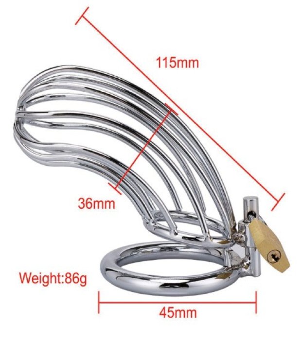 Centura De Castitate Chastity Metal - dimensiuni complete