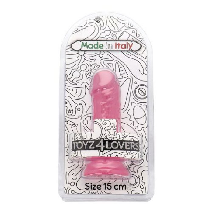 Dildo Realistic Roz Transparent, 15 x 3,2 cm - vedere spate