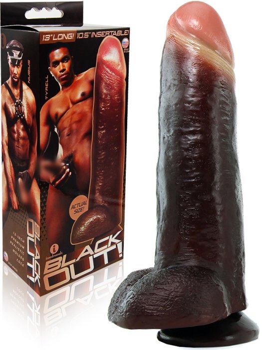 Dildo XXL Blackout, Ultra Realistic Cock 33 cm - vedere frontala