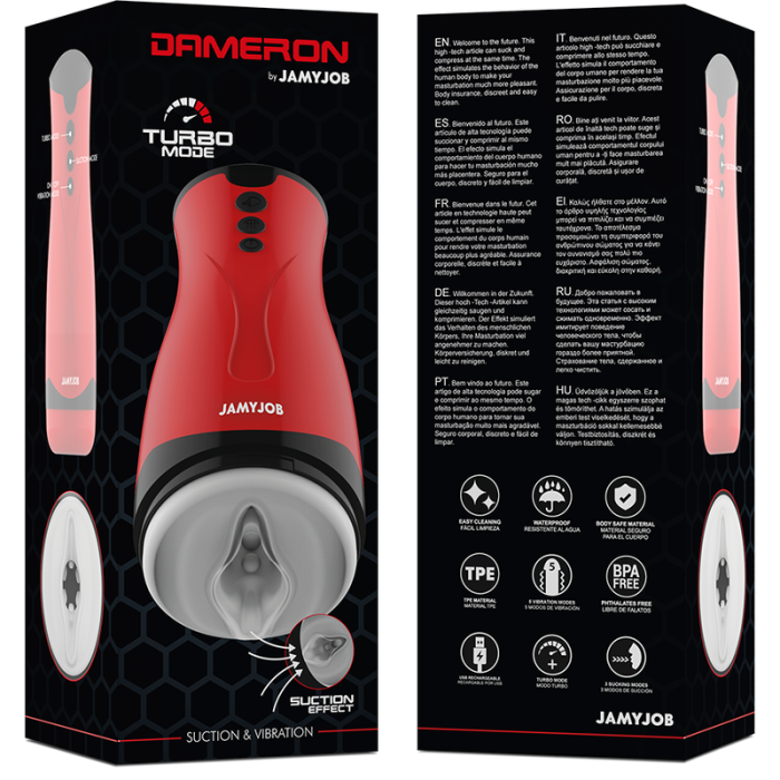 Masina de Muls Masturbator JamyJob "Dameron" Rosu - vedere spate