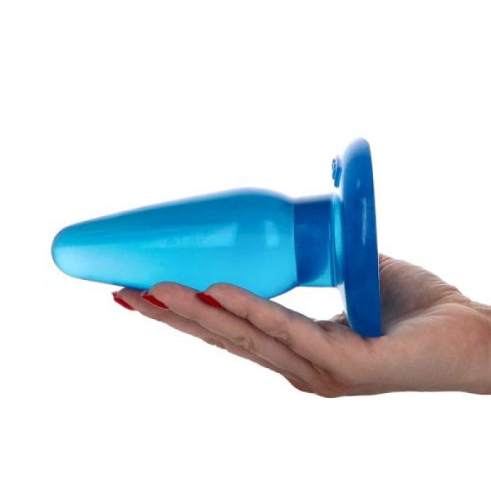 Butt Plug Toyz4Lovers "Ivo Transparent" 14,5 cm - Albastru - detaliu finisaj