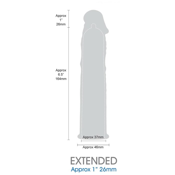 Prelungitor Penis Negru, Excellent Power,  [ +2,6 cm ] - culoare si material
