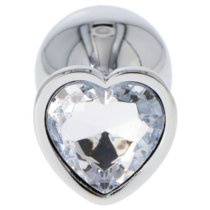 Butt Plug Anal Toyz4Lovers "Heart Jewel" 7 cm - Argintiu - detaliu design