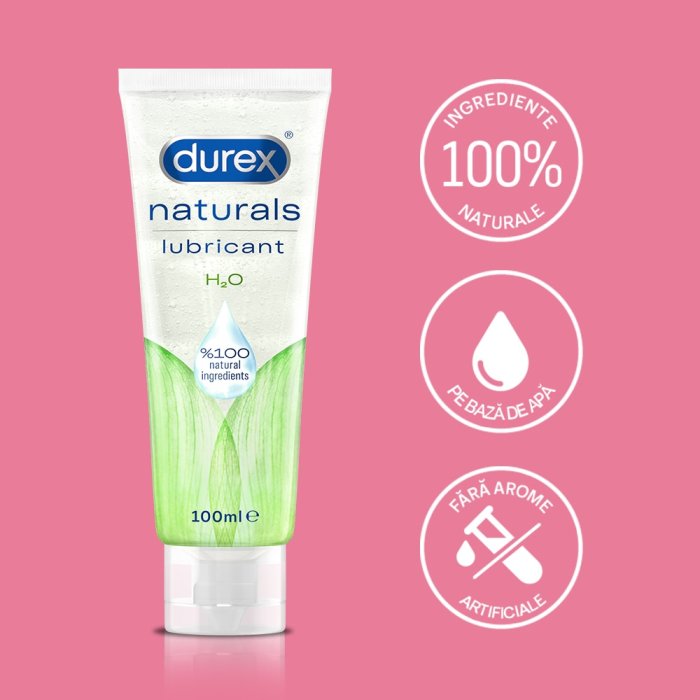 Lubrifiant Durex Naturals H2O, 100 ml - detaliu finisaj
