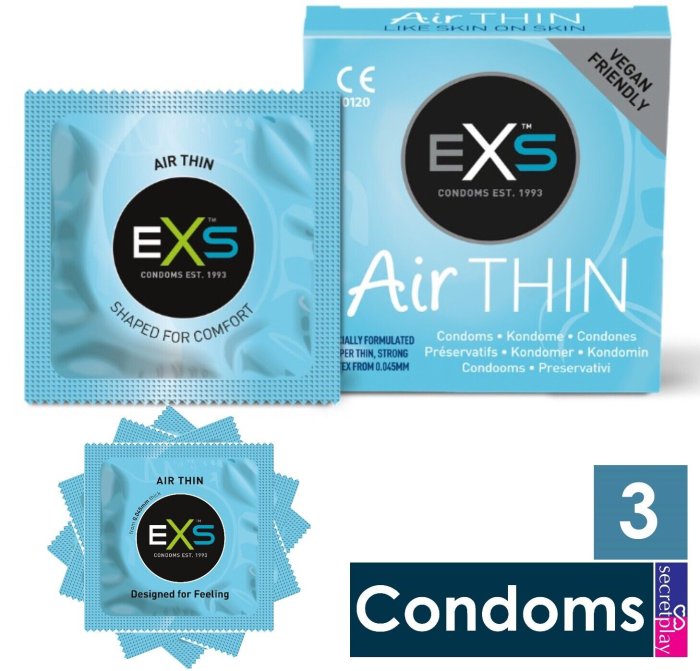 Prezervative EXS Air Thin, 3 buc - vedere frontala