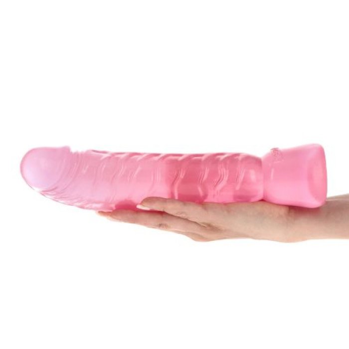 Dildo Transparent Toyz4Lovers "Gigant" 26,5 cm - Roz - detaliu finisaj