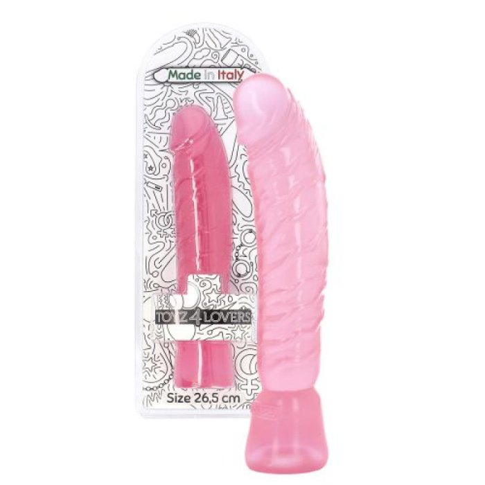Dildo Transparent Toyz4Lovers "Gigant" 26,5 cm - Roz - vedere frontala