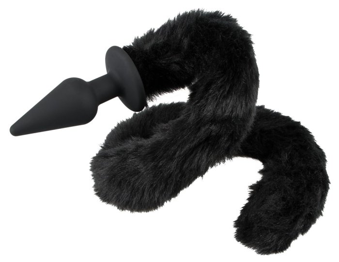 Butt Plug Anal Bad Kitty "Cat Tail" 11 cm - Negru##