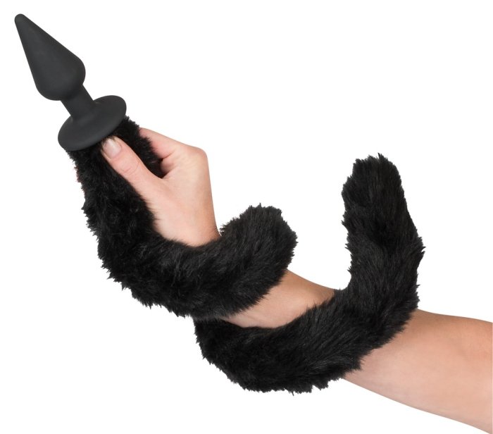 Butt Plug Anal Bad Kitty "Cat Tail" 11 cm - Negru##