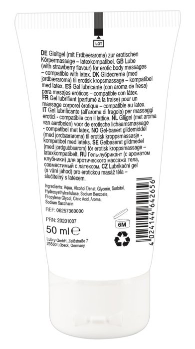 Lubrifiant gel de masaj Lick It Strawberry, Aroma Capsuni , 50ml - detaliu design