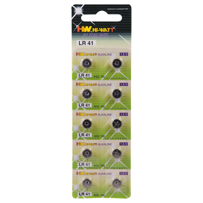 Baterii Alcaline Hi-Watt »LR41« 10 buc