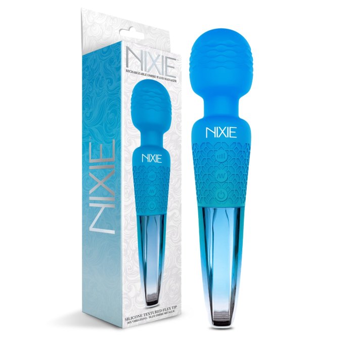 Aparat Masaj Nixie »Wand Ombre Metallic« 20 cm - Albastru