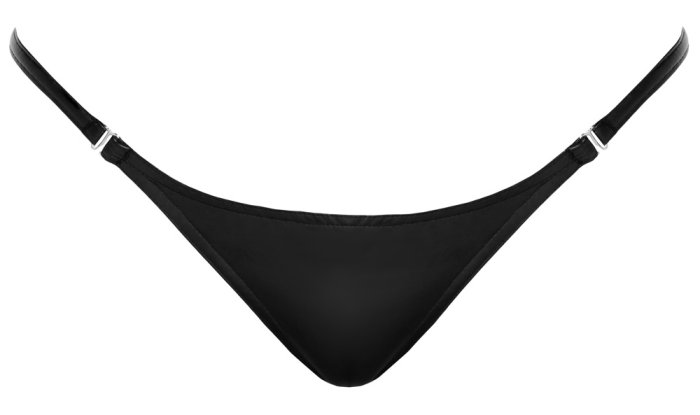 Chiloti Femei Exclusive G-string, negri, Noir Handmade# - vedere laterala