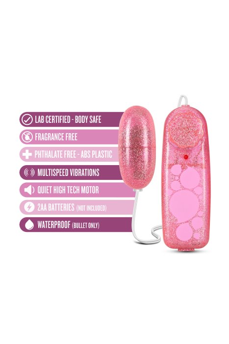 Ou cu Vibratii Blush »Glitter Power Bullet« 5,7 cm - Roz