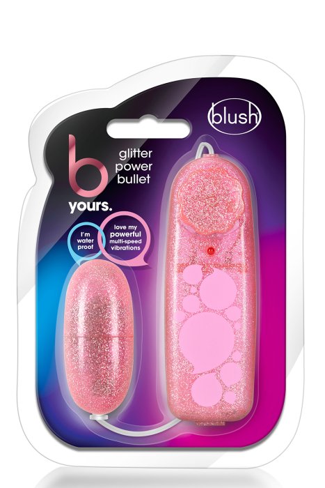 Ou cu Vibratii Blush »Glitter Power Bullet« 5,7 cm - Roz