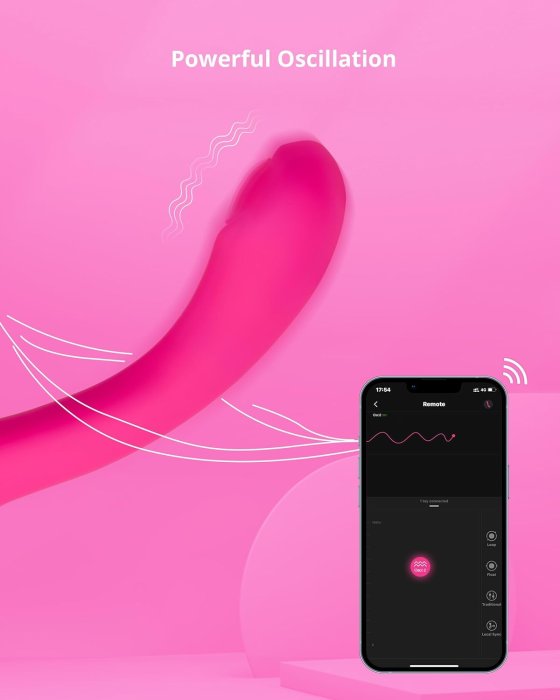Vibrator G Spot Videochat Lovense "Osci 2" 22 cm - Roz