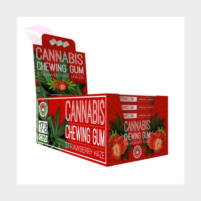 MultiTrance, Guma de Mestecat aroma Capsuni - Cannabis, 17 mg CBD - detaliu design