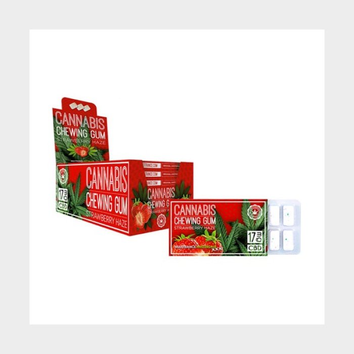 MultiTrance, Guma de Mestecat aroma Capsuni - Cannabis, 17 mg CBD - culoare si material