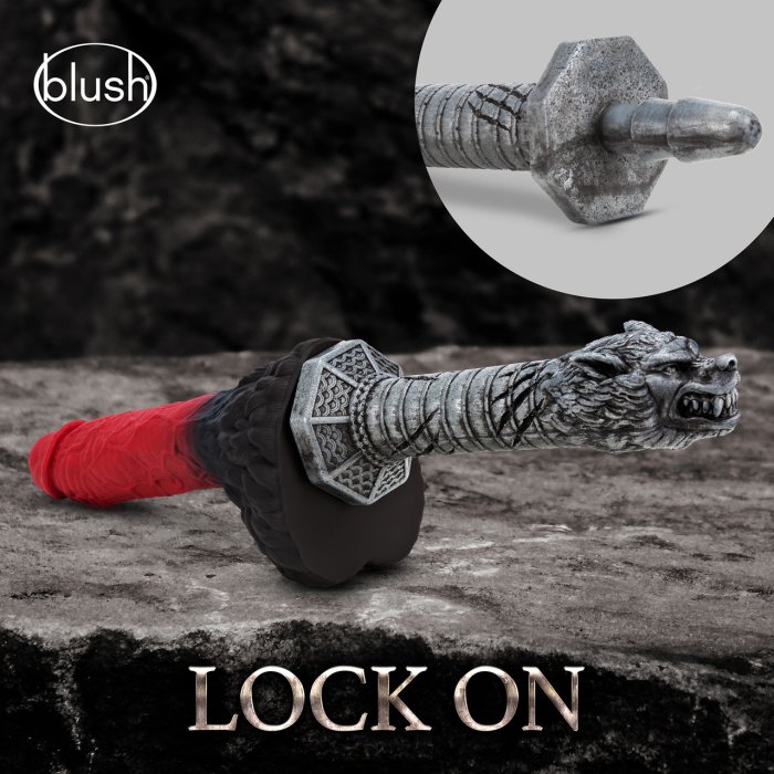 Dildo Blush "The Realm Rougarou Lock On Werewolf Lycan" 29,8 cm - Argintiu##