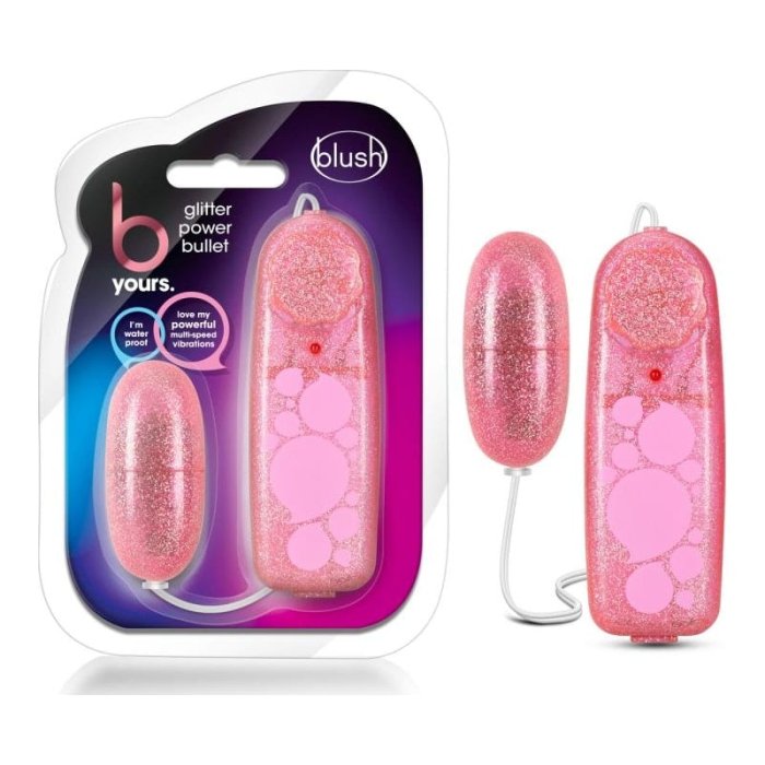 Ou cu Vibratii Blush »Glitter Power Bullet« 5,7 cm - Roz