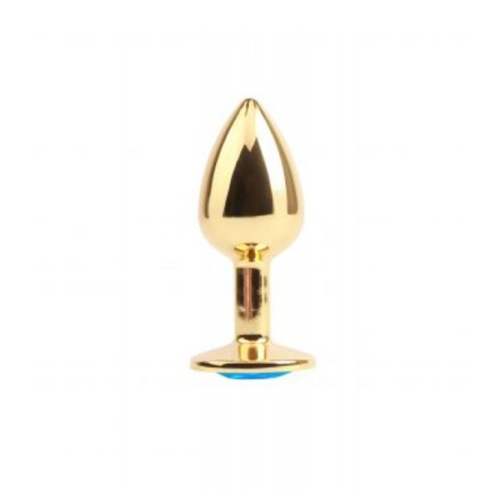 Butt anal din aluminiu Chisa Novelties "Blue Gem" 7,1 cm - Galben - detaliu design