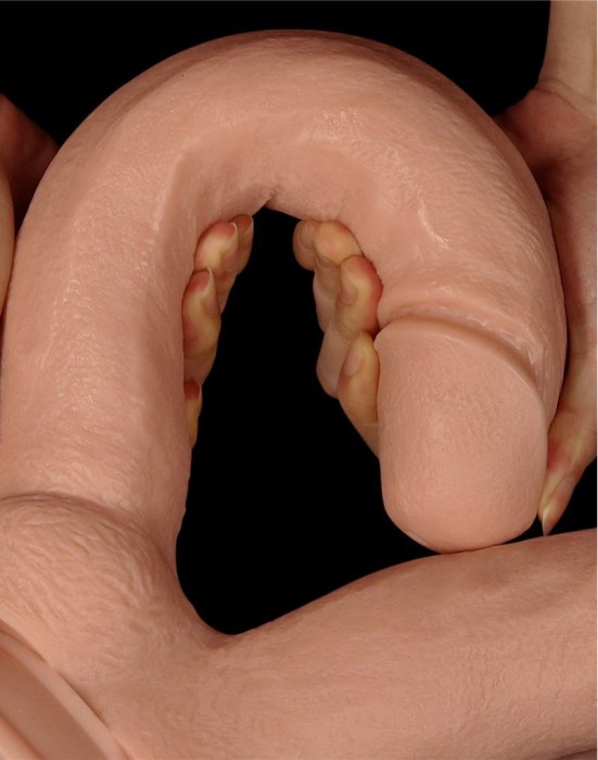 Dildo Dublu Lovetoy "MegaXXL" 33 cm - Natural##