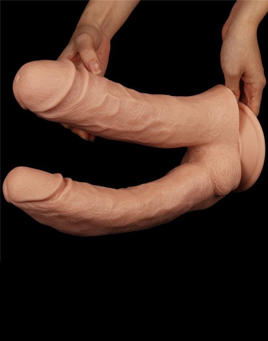 Dildo Dublu Lovetoy "MegaXXL" 33 cm - Natural##