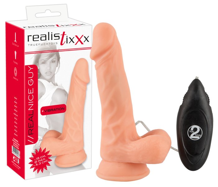 Realistixxx Vibrator Penis TPE 19 cm - vedere frontala