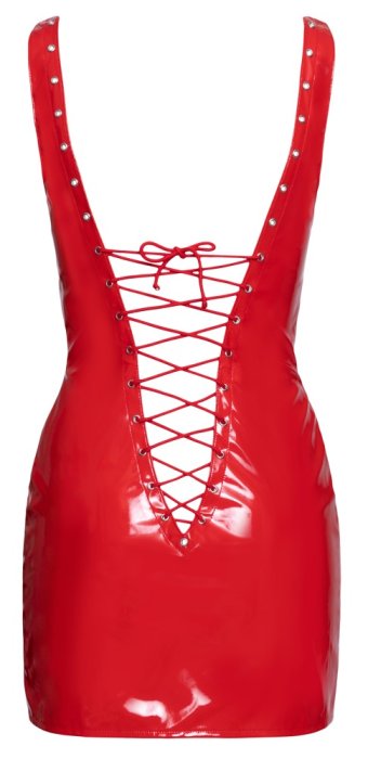 Rochie Latex Look Black Level - Rosu
