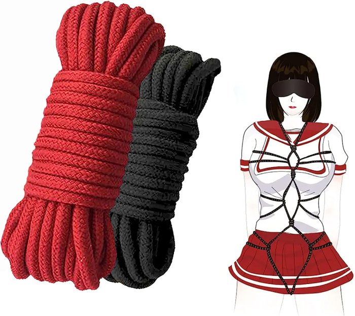 10m Sfoara Neagra Bondage, Excellent Power - accesorii incluse
