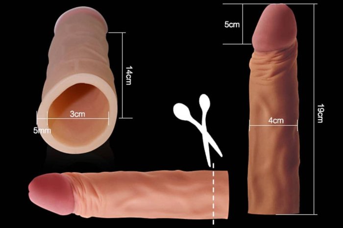 Prelungitor Penis »Lovetoy Pleasure X Tender« 19 cm - Natural - dimensiuni complete