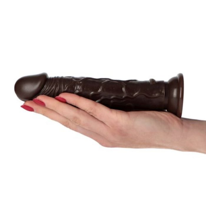 Dildo Natural Realistic, Amedeo Brown [ 16,5 cm x 3,5 cm ] - culoare si material