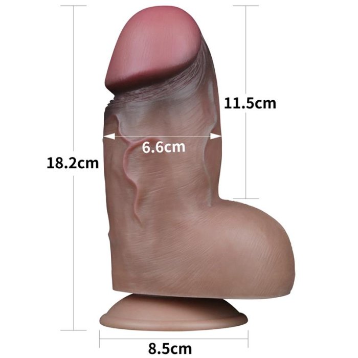 Dildo 7" Dual Layered Platinum Silicone [ 18,2 cm x 6,6 cm ]#