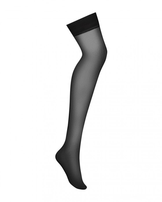 Dres negru cu banda pentru portjartier, Obsessive, S800# - detaliu finisaj