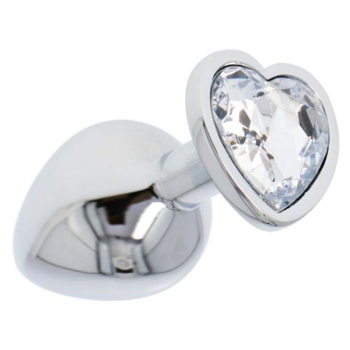 Butt Plug Anal Toyz4Lovers "Heart Jewel" 7 cm - Argintiu - vedere laterala