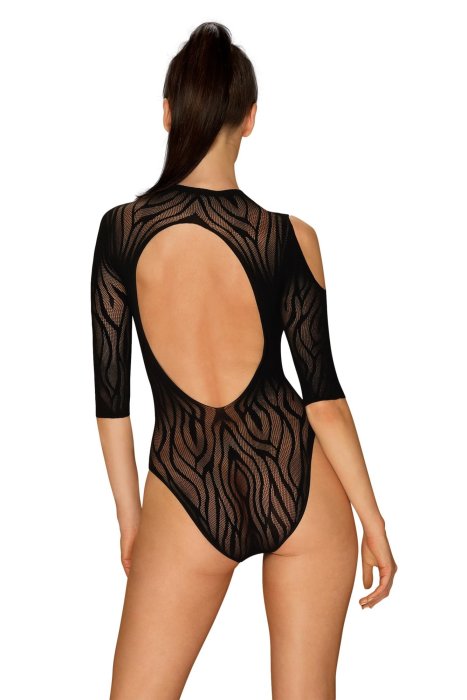 Body Obsessive, Merry, cu decupaje, umeri goi, animal print, negru, S-L#