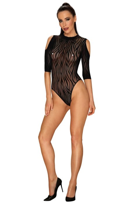 Body Obsessive, Merry, cu decupaje, umeri goi, animal print, negru, S-L#