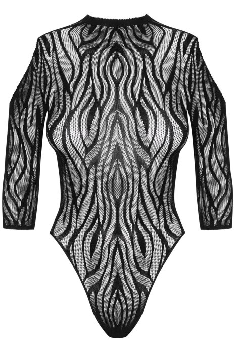 Body Obsessive, Merry, cu decupaje, umeri goi, animal print, negru, S-L#