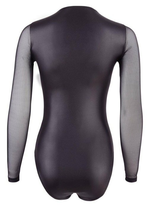 Body Sexy Desen Transparent Wet Look Cottelli Collection - Negru - vedere laterala