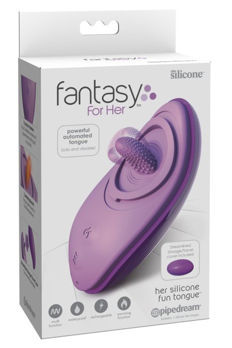 Vibrator cu Limba si Incalzire Pipedream »Fantasy for Her« 13 cm - accesorii incluse
