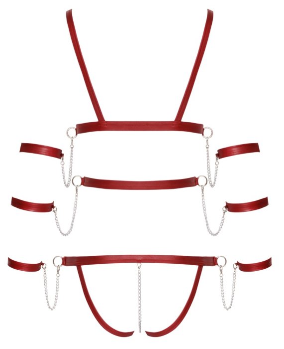 Strap Body Harness, Rosu, Bad Kitty# - accesorii incluse