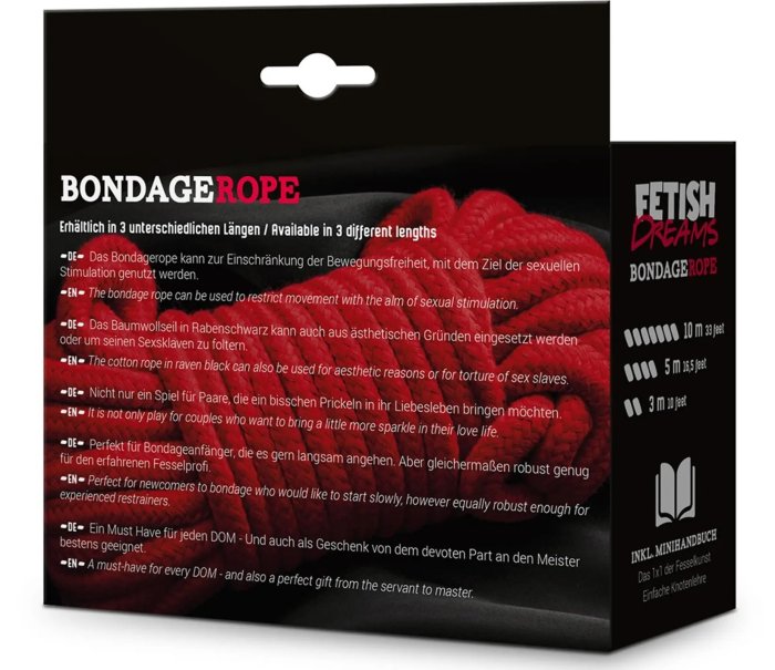 Sfoara Bondage Fetish Dreams "Bondage Rope" 3 Metri - Rosu##