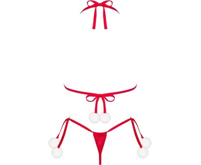 Set Costum Craciunita Obsessive "Bobble Girl" - Rosu##