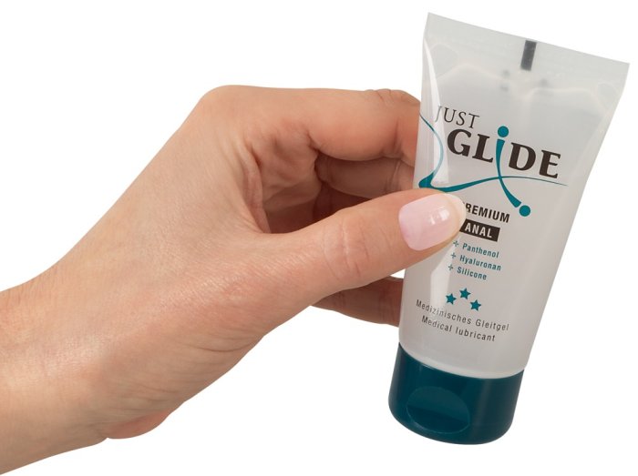 Lubrifiant Just Glide Premium Anal, cu silicon si acid hialuronic, 50 ml - culoare si material